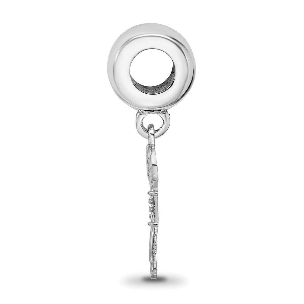 Sterling Silver Rhodium Plated Kappa Kappa Gamma Key Bead