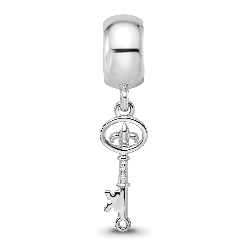 Sterling Silver Rhodium Plated Kappa Kappa Gamma Key Bead