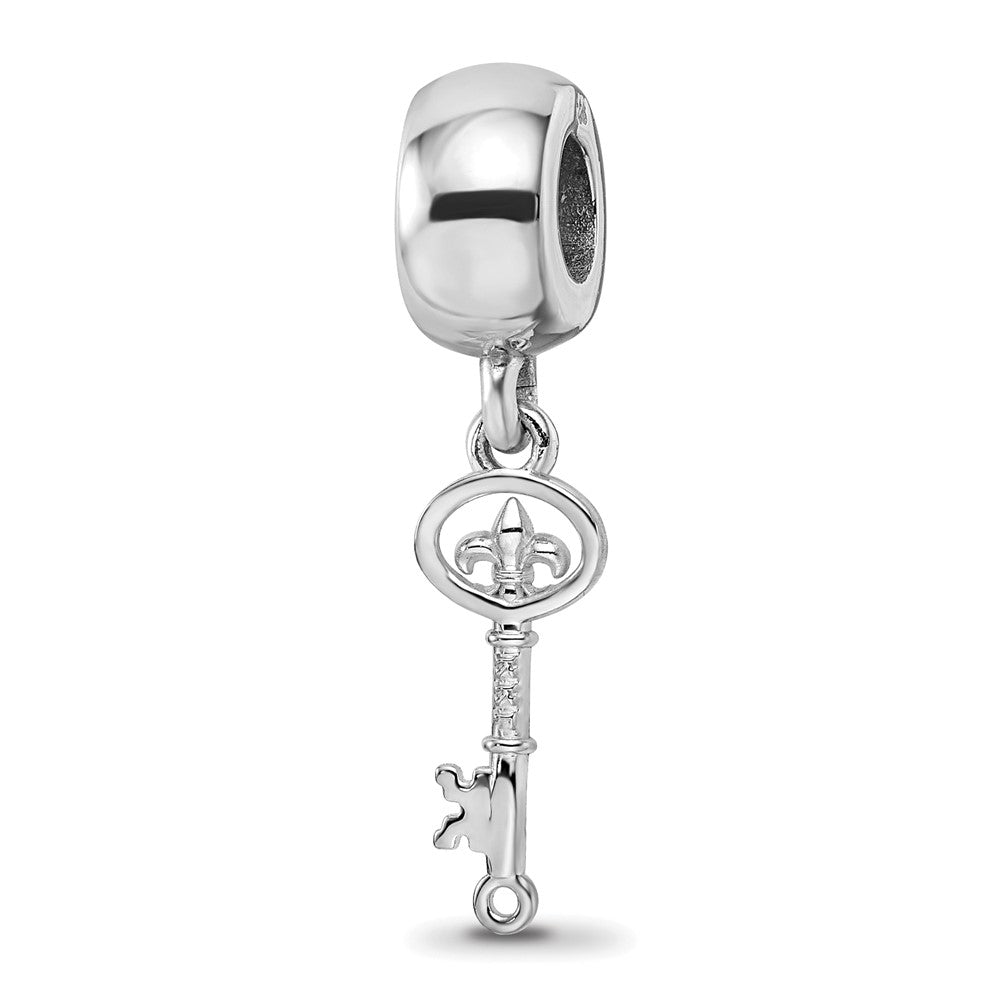 Sterling Silver Rhodium Plated Kappa Kappa Gamma Key Bead