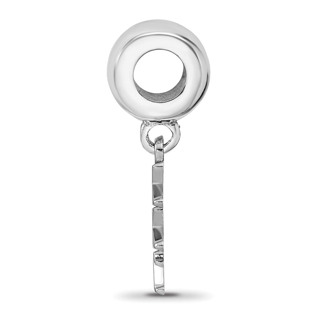 Sterling Silver RH-plate Kappa Kappa Gamma Vertical Letter Bead