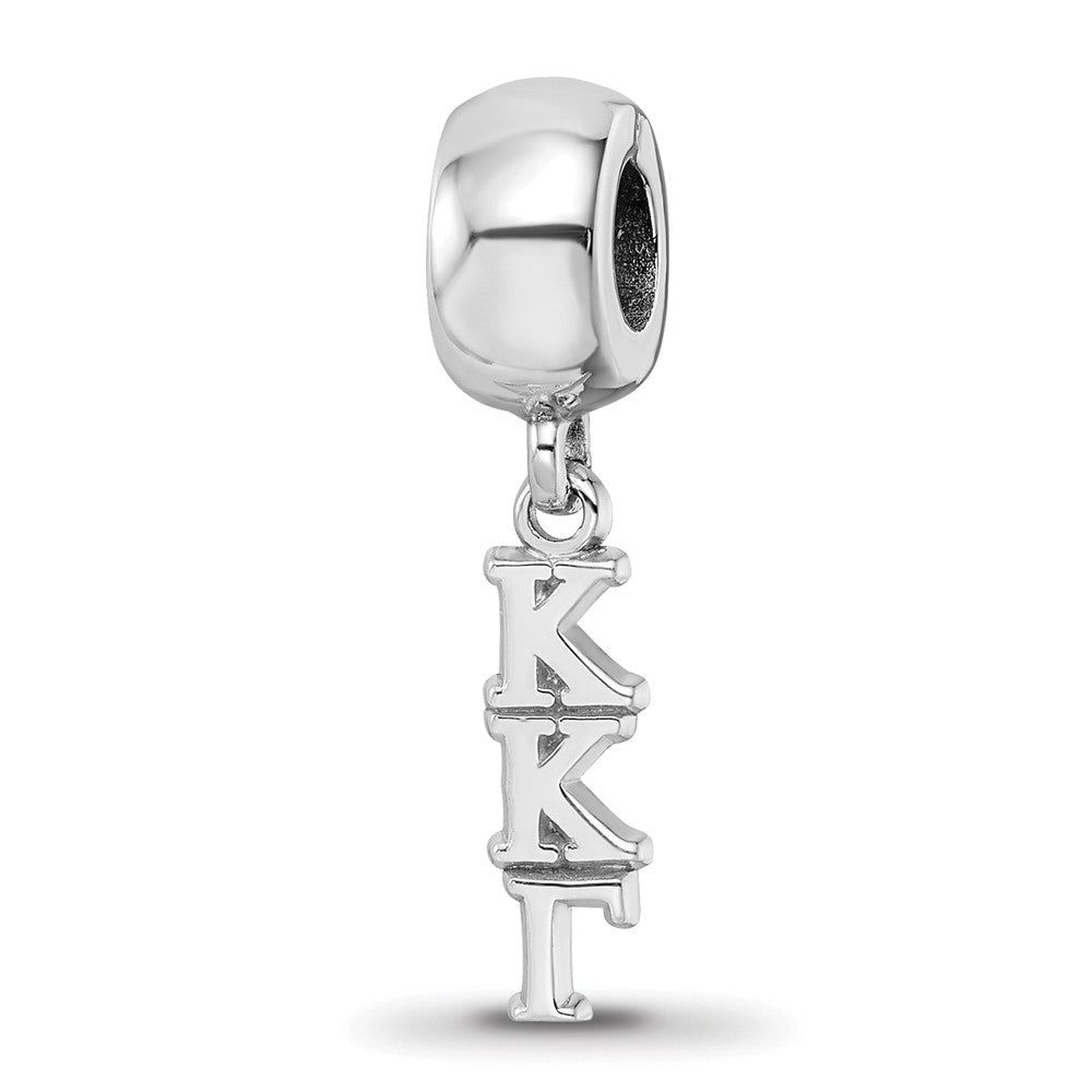 Sterling Silver RH-plate Kappa Kappa Gamma Vertical Letter Bead