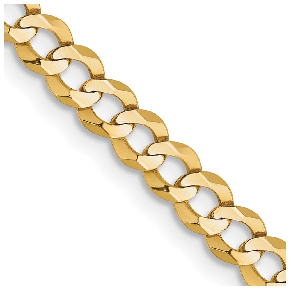 14K 22 inch 3.7mm Lightweight Flat Cuban with Lobster Clasp Chain