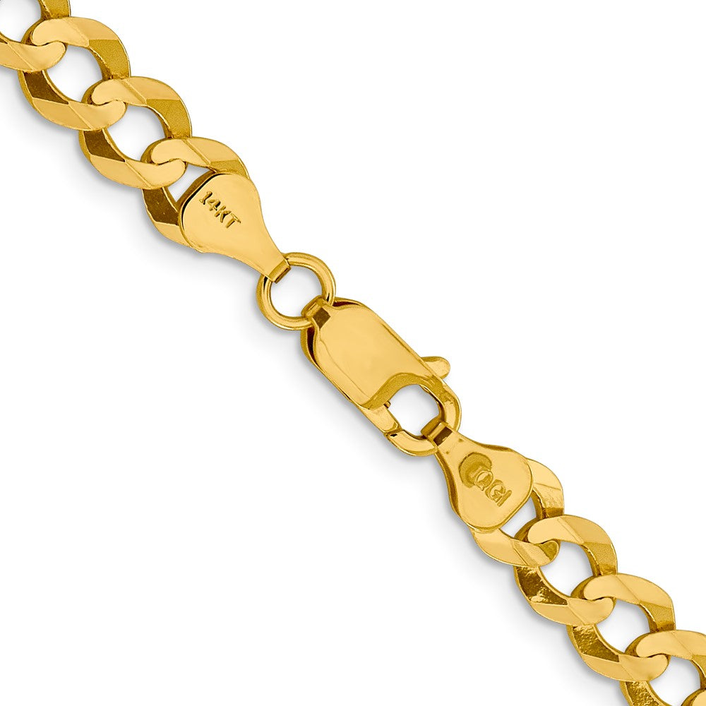 14K 22 inch 7.2mm Lightweight Flat Cuban with Lobster Clasp Chain