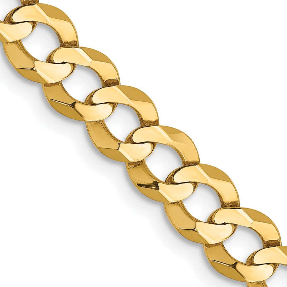14K 22 inch 7.2mm Lightweight Flat Cuban with Lobster Clasp Chain