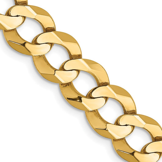 14K 20 inch 8.3mm Lightweight Flat Cuban with Lobster Clasp Chain