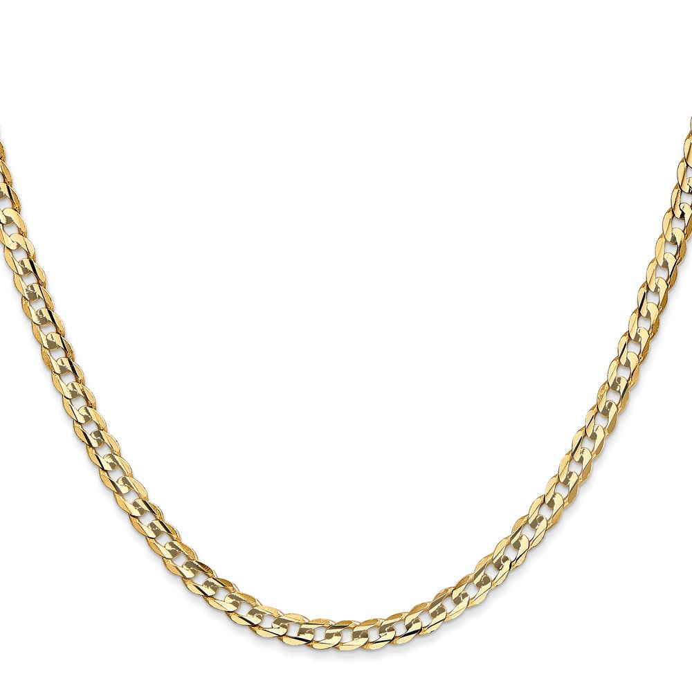 14K 18 inch 3.8mm Open Concave Curb with Lobster Clasp Chain