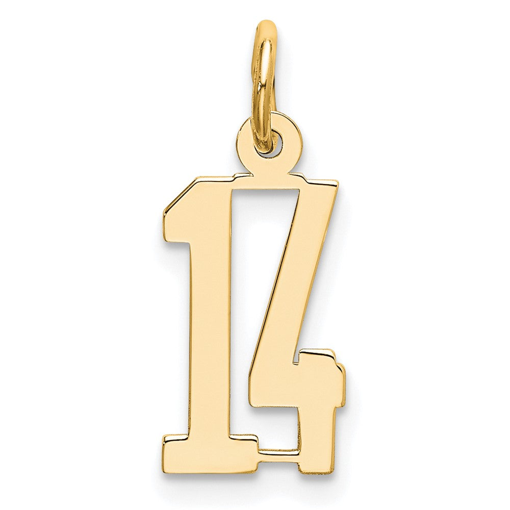 14k Small Elongated Number 14 Charm