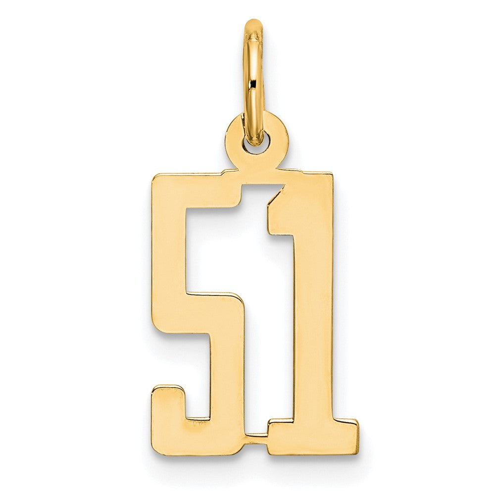 14kw Small Elongated Number 51 Charm
