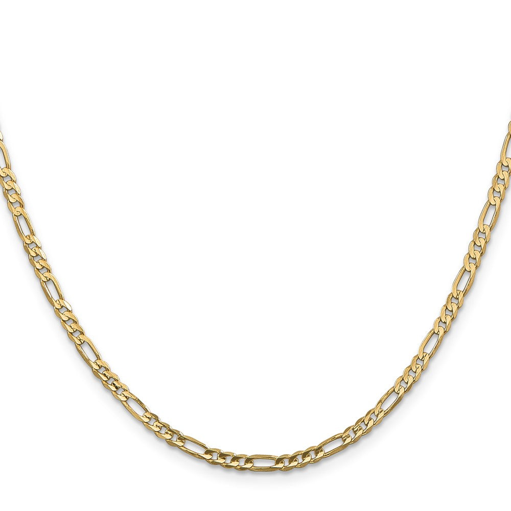 14K 30 inch 3mm Concave Open Figaro with Lobster Clasp Chain