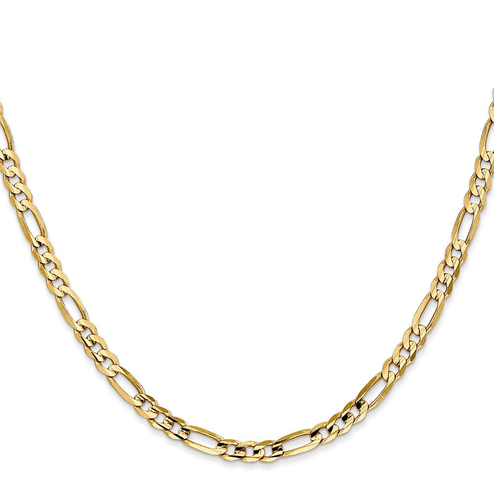 14K 24 inch 4mm Concave Open Figaro with Lobster Clasp Chain