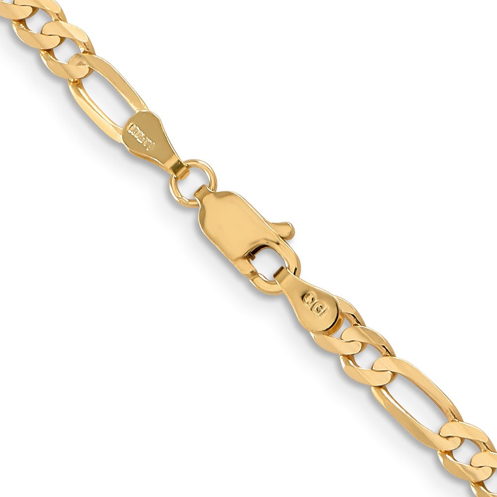14K 24 inch 4mm Concave Open Figaro with Lobster Clasp Chain