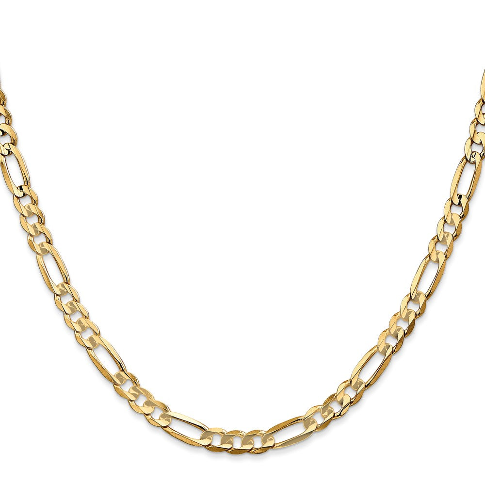 14K 30 inch 4.5mm Concave Open Figaro with Lobster Clasp Chain