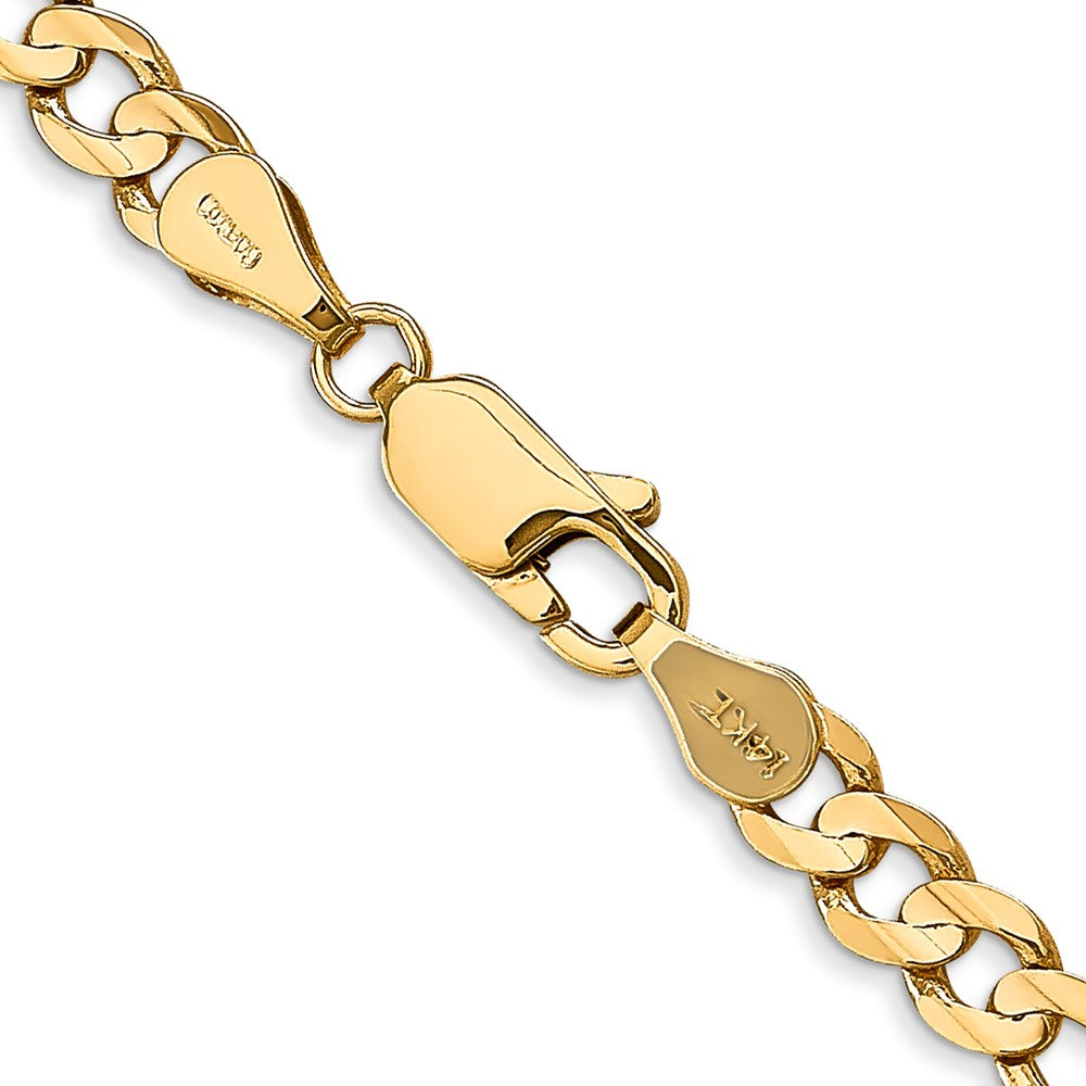 14K 30 inch 4.5mm Concave Open Figaro with Lobster Clasp Chain