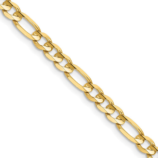 14K 22 inch 4.5mm Concave Open Figaro with Lobster Clasp Chain