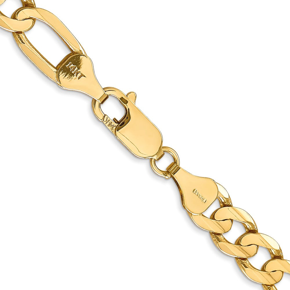 14K 26 inch 6.75mm Concave Open Figaro with Lobster Clasp Chain