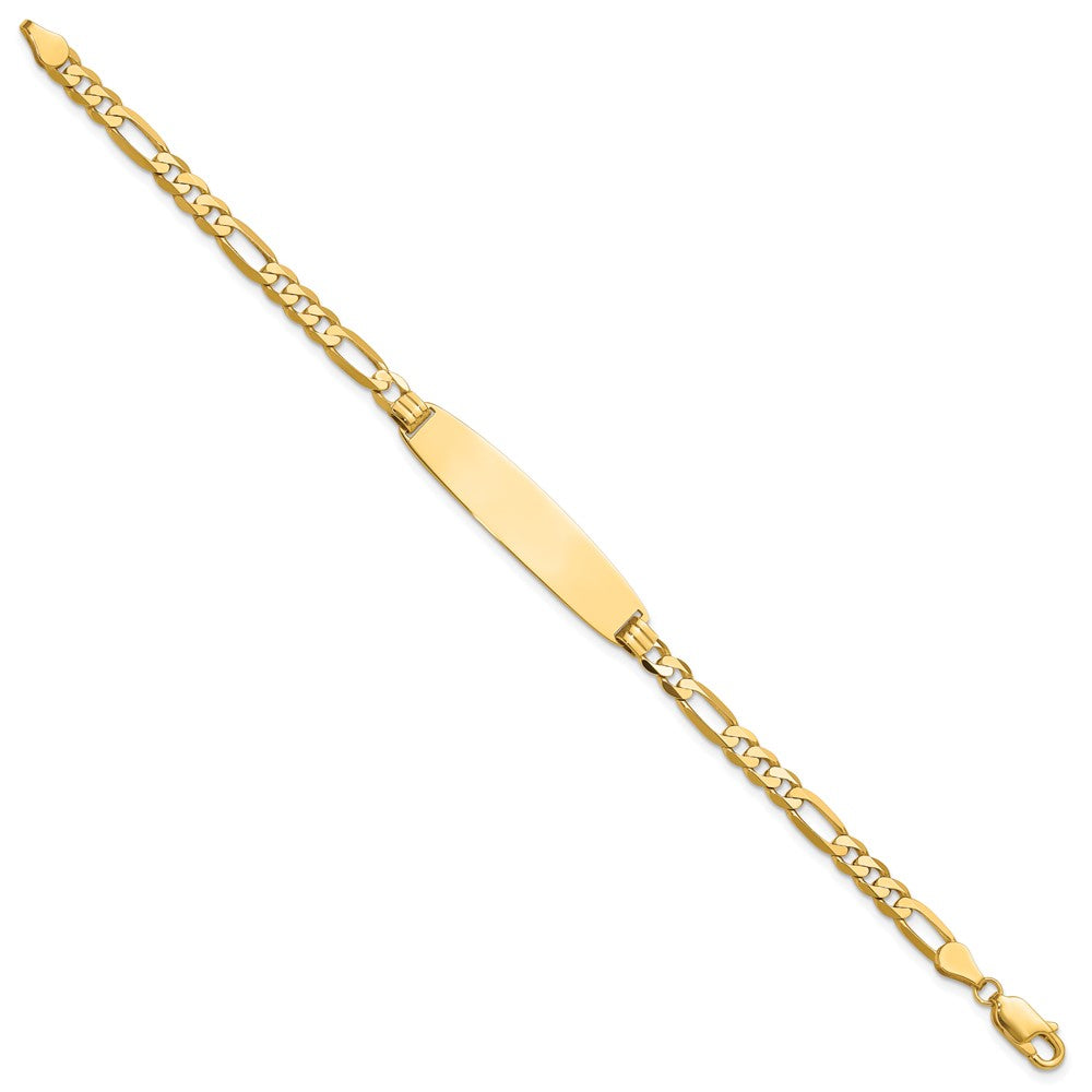 14k Figaro Rounded ID Bracelet