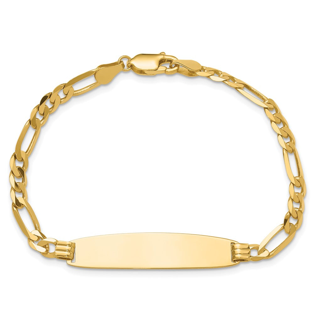 14k Figaro Rounded ID Bracelet