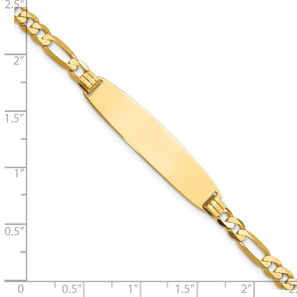14k Figaro Rounded ID Bracelet