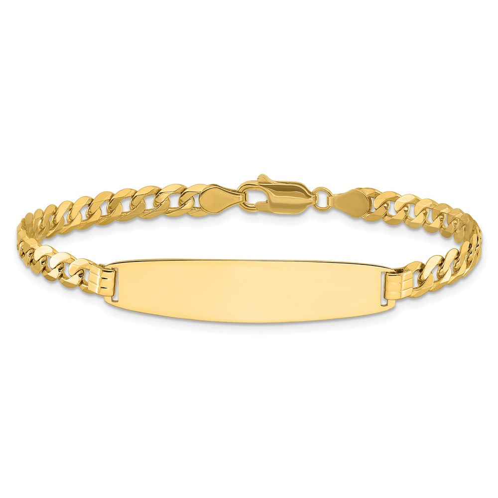 14K Curb Link Rounded ID Bracelet
