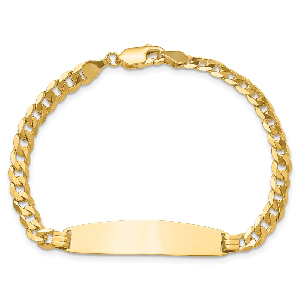14K Curb Link Rounded ID Bracelet