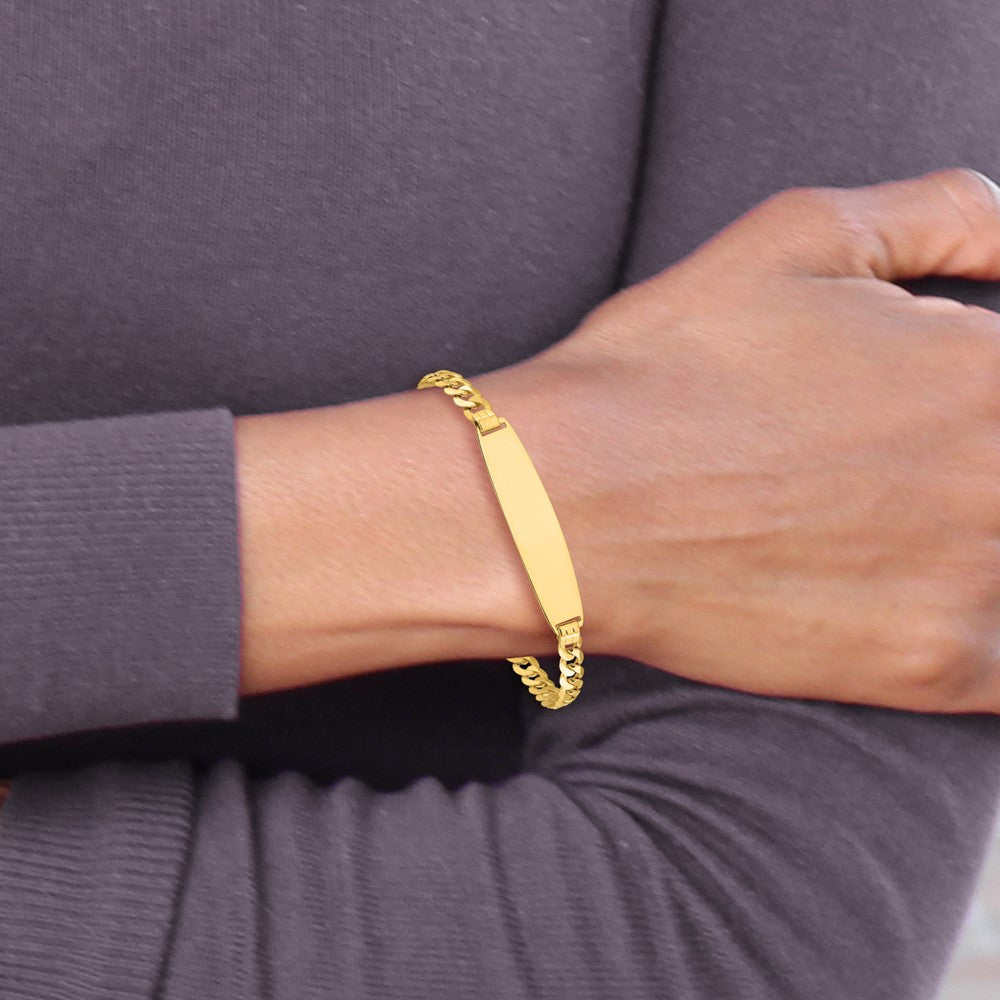 14K Curb Link Rounded ID Bracelet