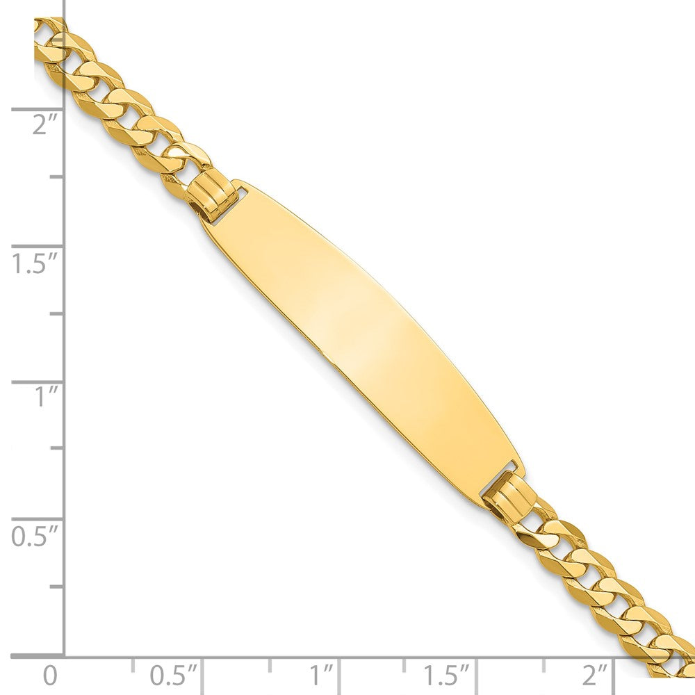 14K Curb Link Rounded ID Bracelet