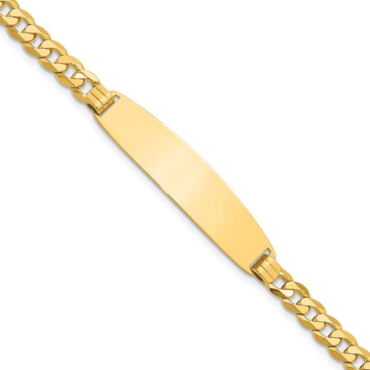 14K Curb Link Rounded ID Bracelet