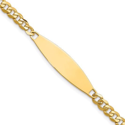 14k Flat Curb Link ID Bracelet