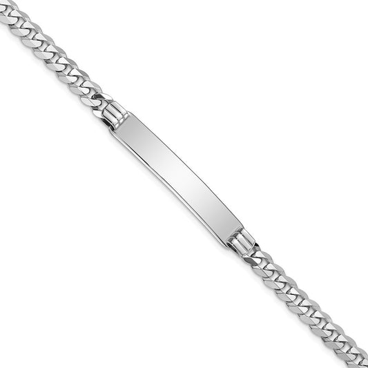 14k WG Flat Curb Link ID Bracelet