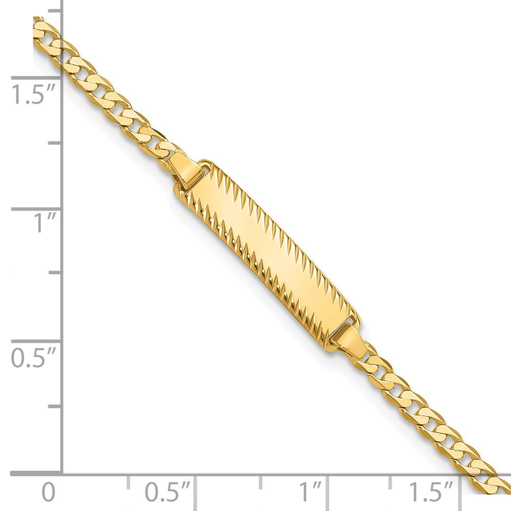 14k Curb Link Diamond Cut ID Bracelet