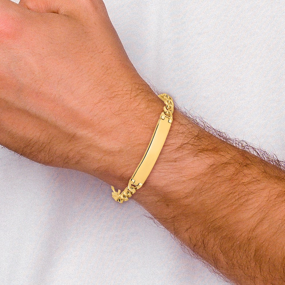 14K 18 inch 7mm Hand Polished Figaro Link with Fancy Lobster Clasp Chain
