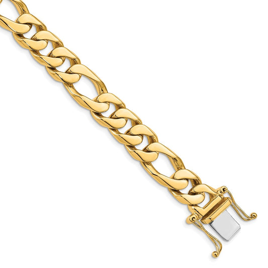 14K 18inch 10mm Hand Polished Figaro Link with Box Catch Clasp Chain
