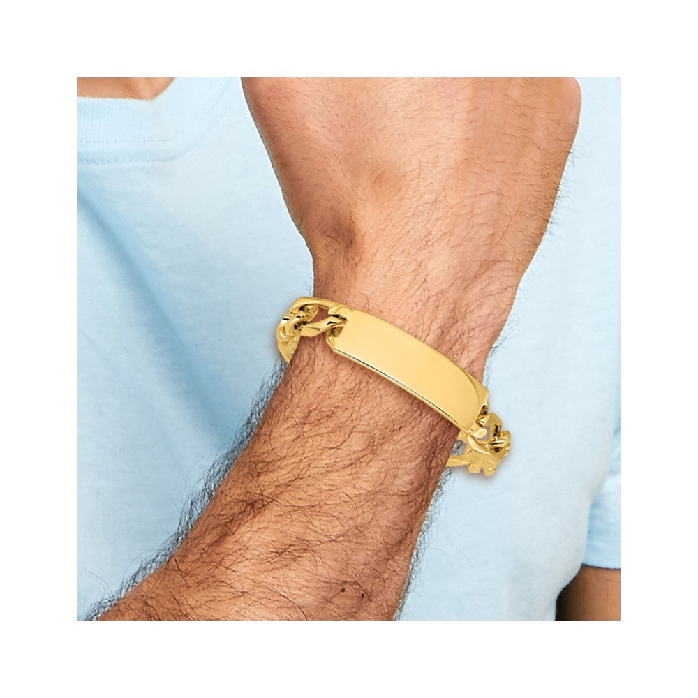 14k Hand-polished Figaro Link ID Bracelet