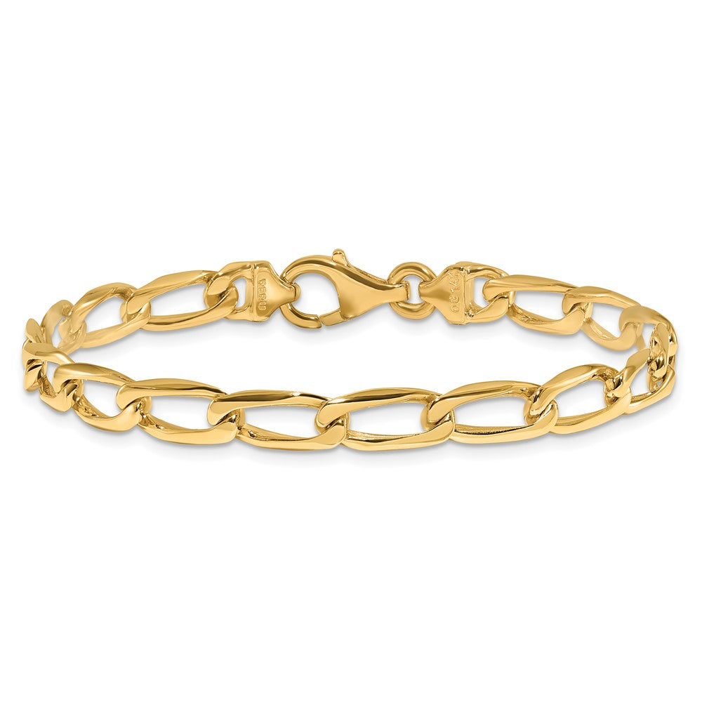 14K 20 inch 5.9mm Hand Polished Fancy Open Link with Fancy Lobster Clasp Chain
