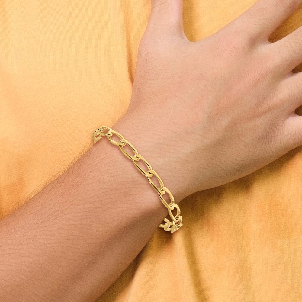 14K 22 inch 5.9mm Hand Polished Fancy Open Link with Fancy Lobster Clasp Chain