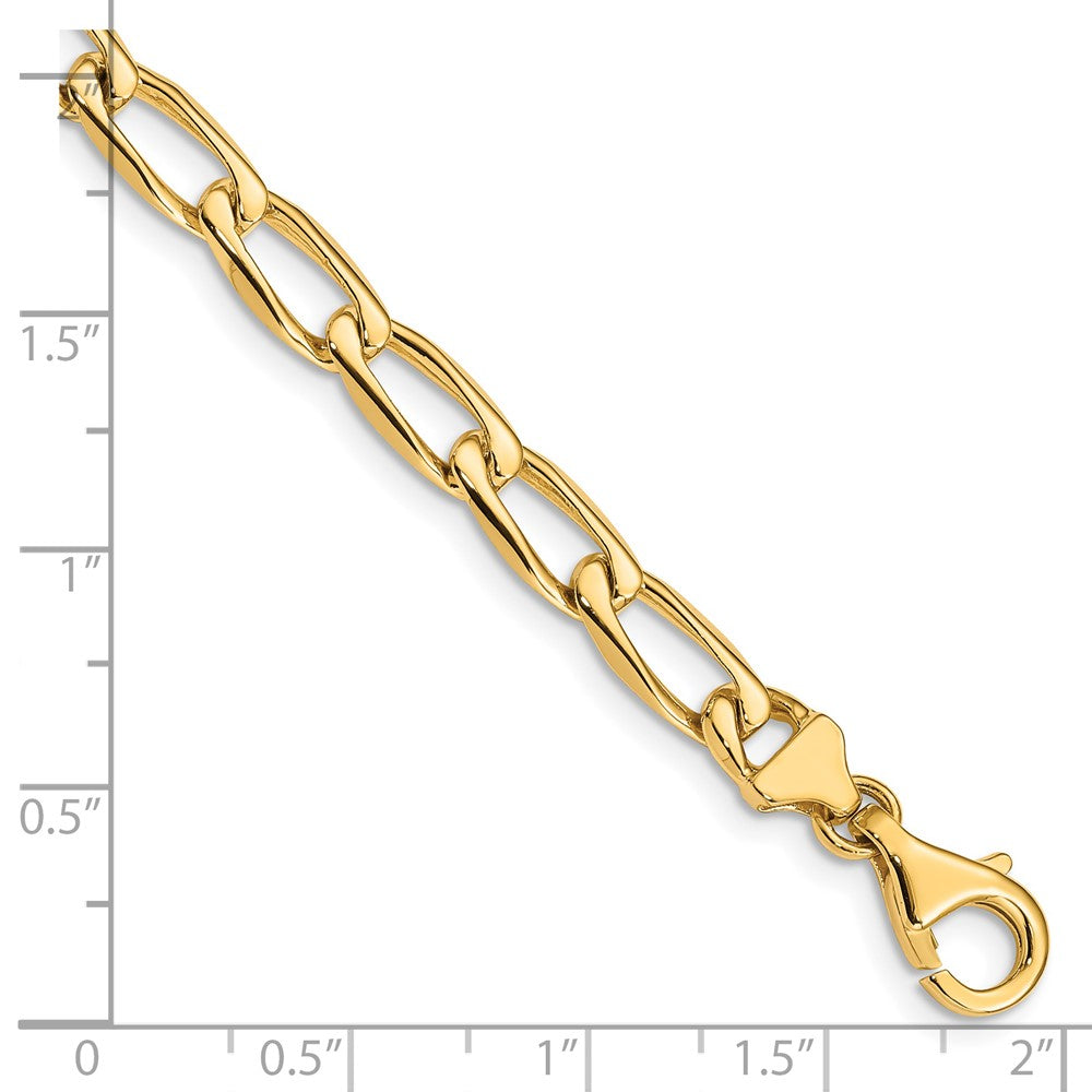 14K 20 inch 5.9mm Hand Polished Fancy Open Link with Fancy Lobster Clasp Chain