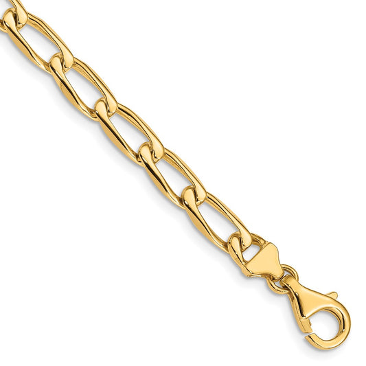 14K 20 inch 5.9mm Hand Polished Fancy Open Link with Fancy Lobster Clasp Chain
