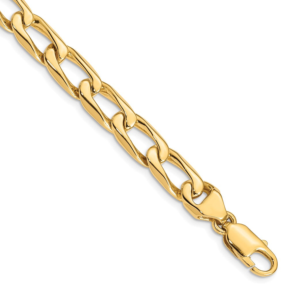 14K 20 inch 8.5mm Hand Polished Fancy Open Link with Lobster Clasp Chain