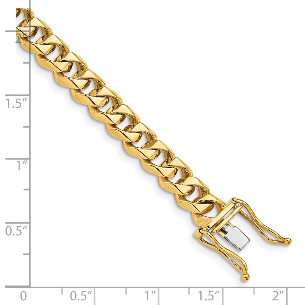 14K 22 inch 7mm Hand Polished Fancy Traditional Link with Box Catch Clasp Chain