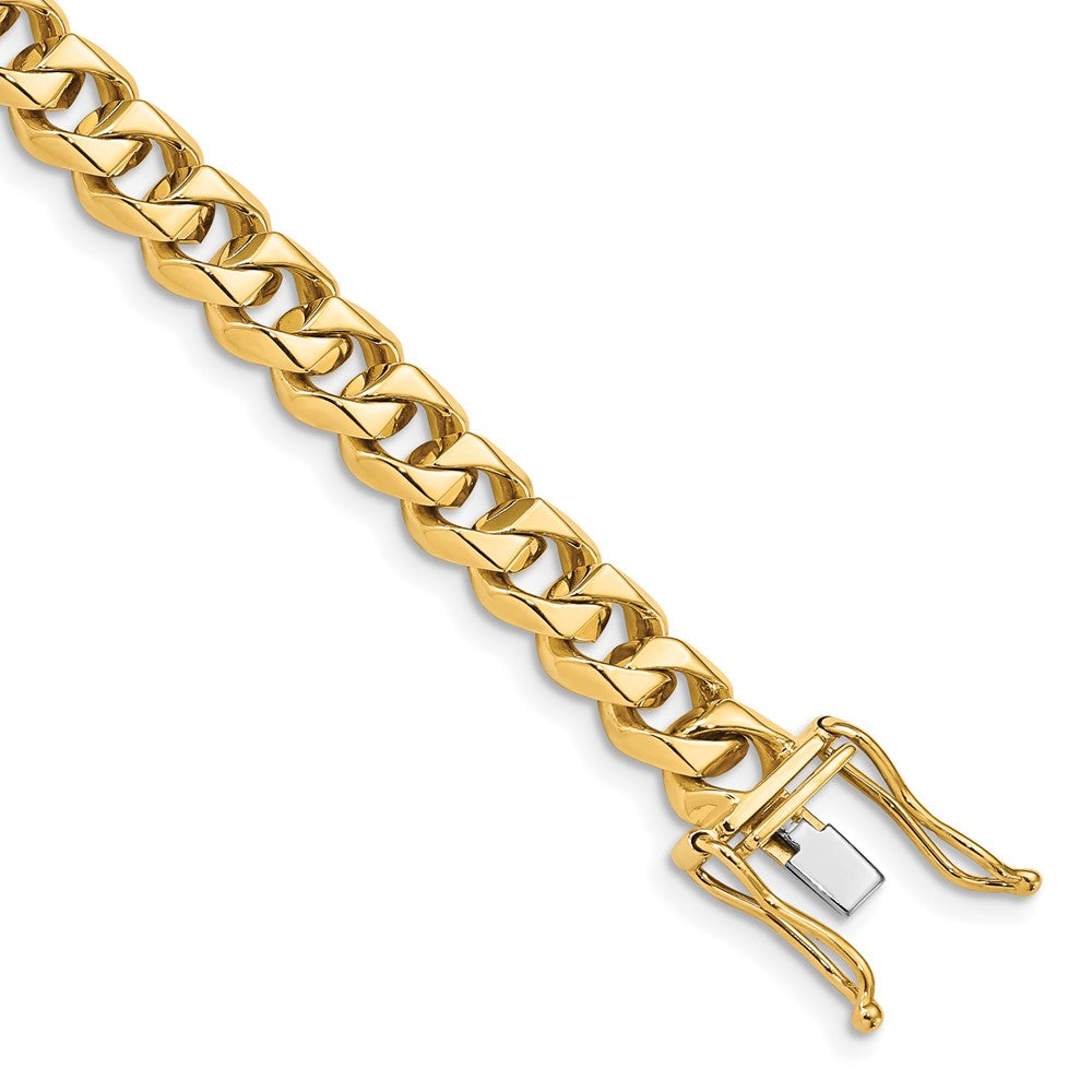14K 22 inch 7mm Hand Polished Fancy Traditional Link with Box Catch Clasp Chain
