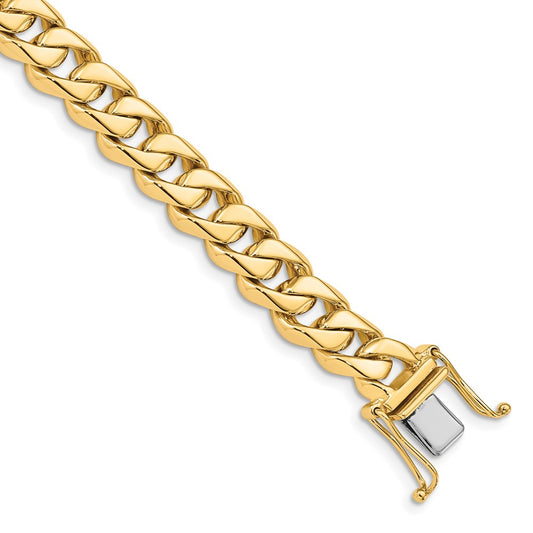 14K 20 inch 8.5mm Hand Polished Fancy Traditional Link with Box Catch Clasp Chain