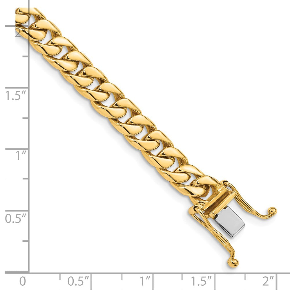 14K 20 inch 6.8mm Hand Polished Flat Beveled Curb Link with Box Catch Clasp Chain