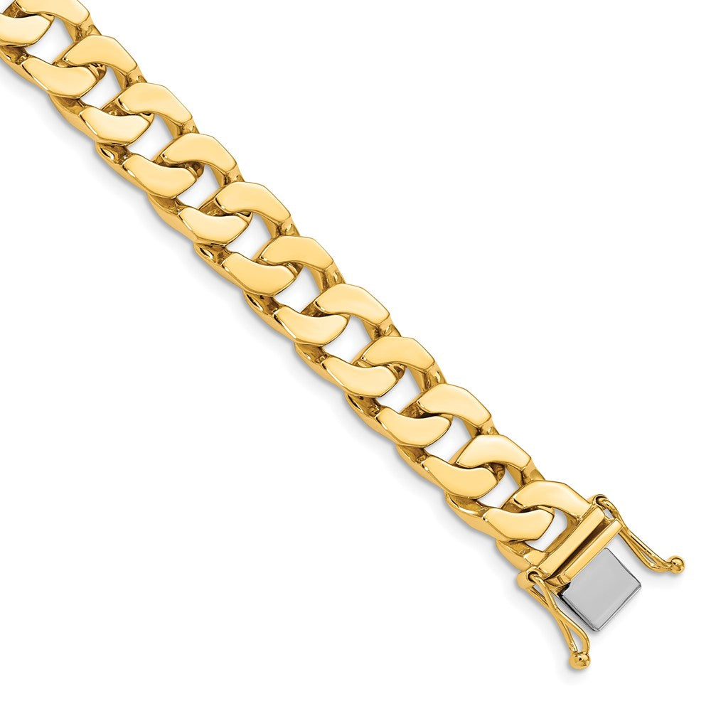 14K 20 inch 10mm Hand Polished Fancy Link with Box Catch Chain