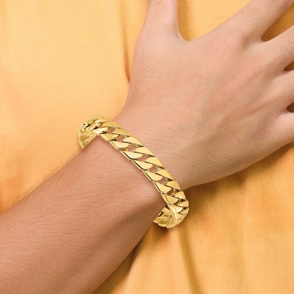 14K 24 inch 10.2mm Hand Polished Fancy Link with Box Catch Chain
