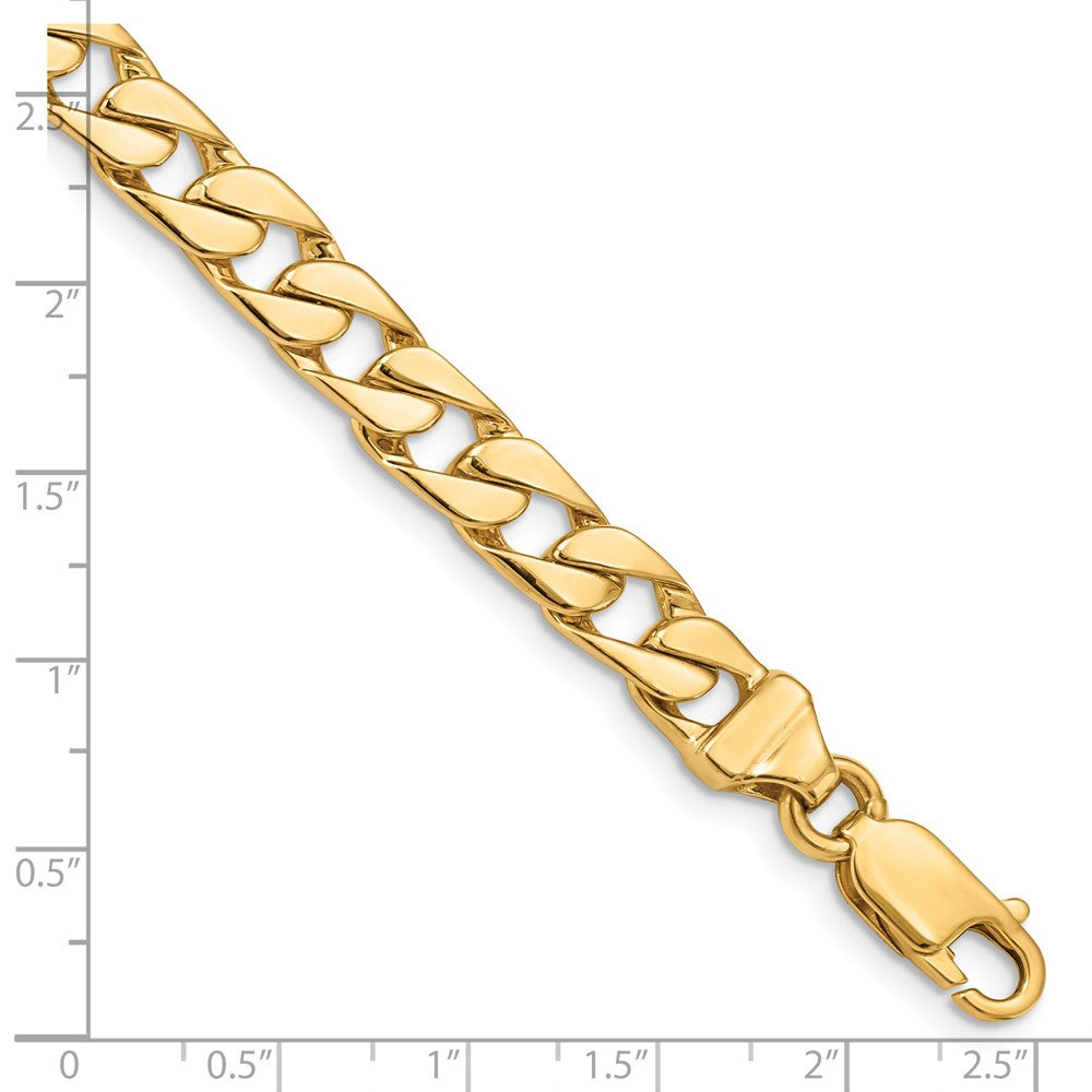 14K 9 inch 6.5mm Hand Polished Fancy Link with Lobster Clasp Bracelet