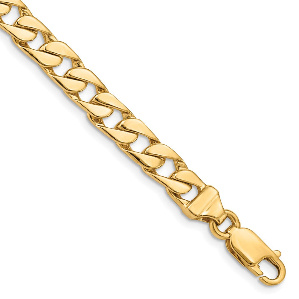14K 22 inch 6.5mm Hand Polished Fancy Link with Lobster Clasp Chain