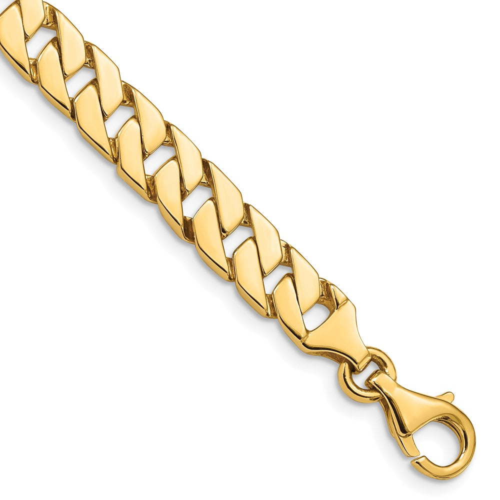14K 20 inch 7.4mm Hand Polished Fancy Link with Fancy Lobster Clasp Chain