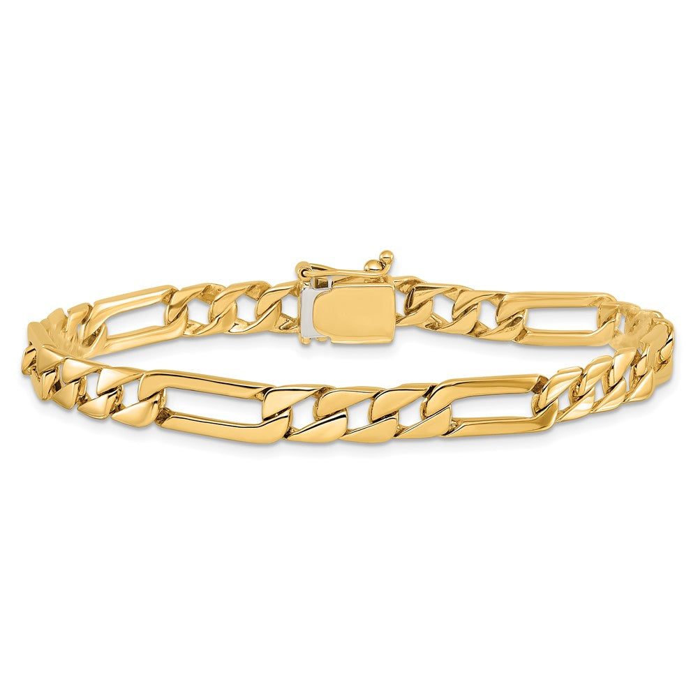 14K 18 inch 6mm Hand Polished Figaro Link with Box Catch Clasp Chain