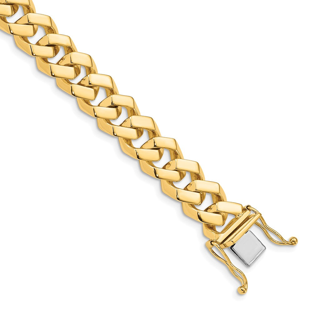 14K 20 inch 10mm Hand Polished Fancy Link with Box Catch Clasp Chain