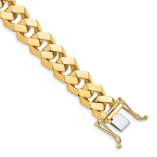 14K 20 inch 11.5mm Hand Polished Fancy Link with Box Catch Clasp Chain